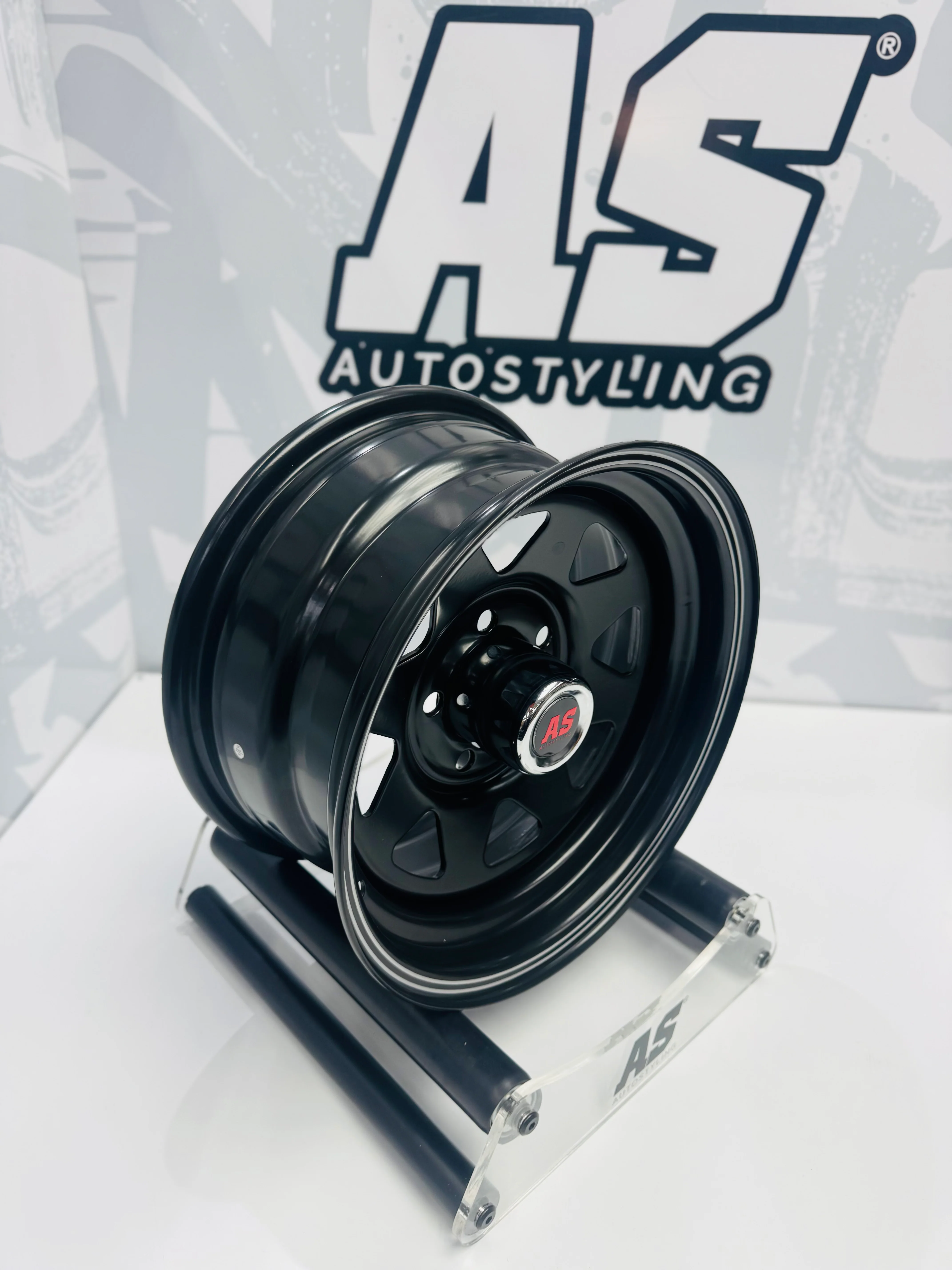 14” A-LINE 8 SPOKE BLACK SILVER STRIPE 5/114 ( 7 seaters ) - Image 4