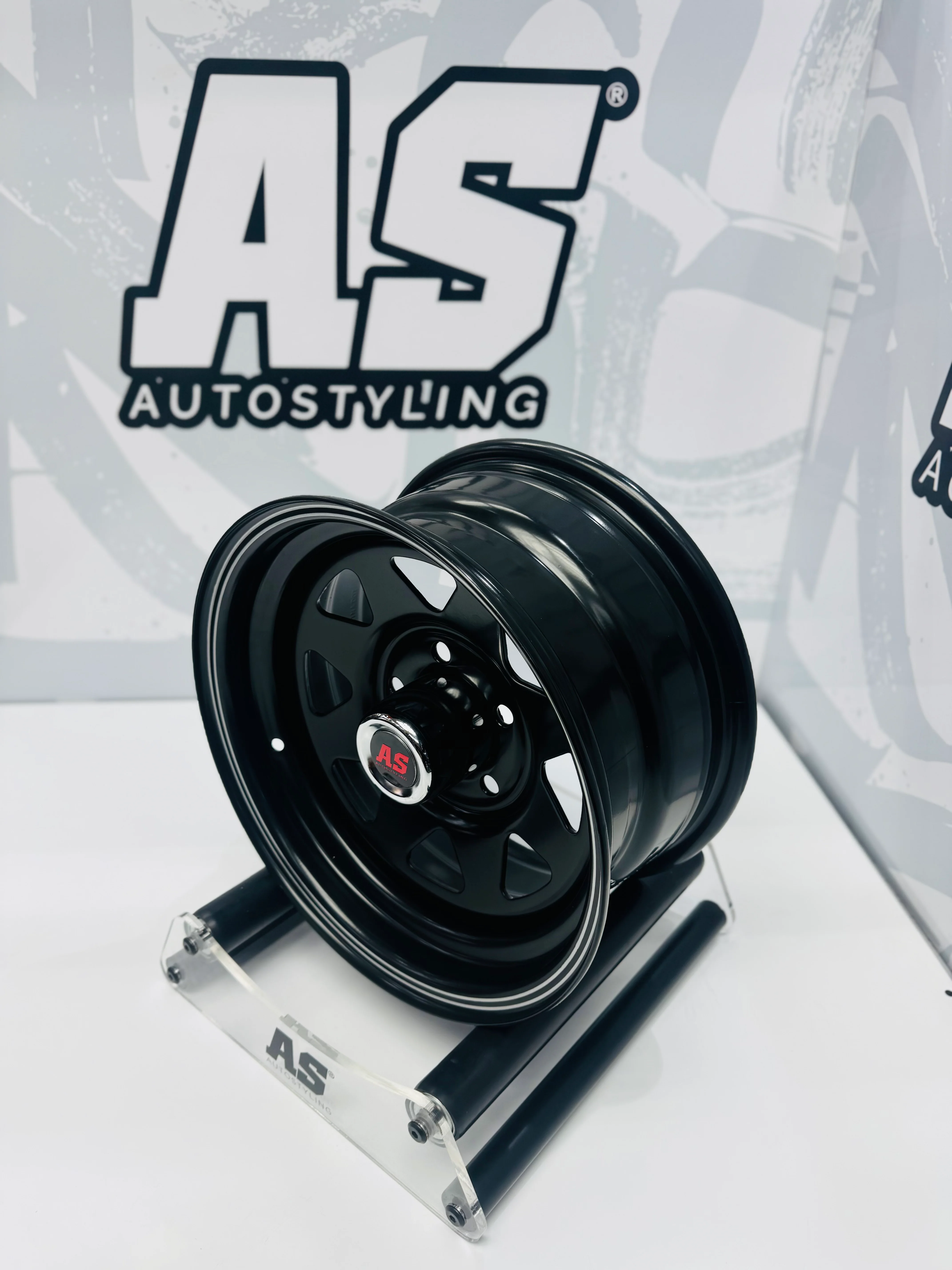 14” A-LINE 8 SPOKE BLACK SILVER STRIPE 5/114 ( 7 seaters ) - Image 5