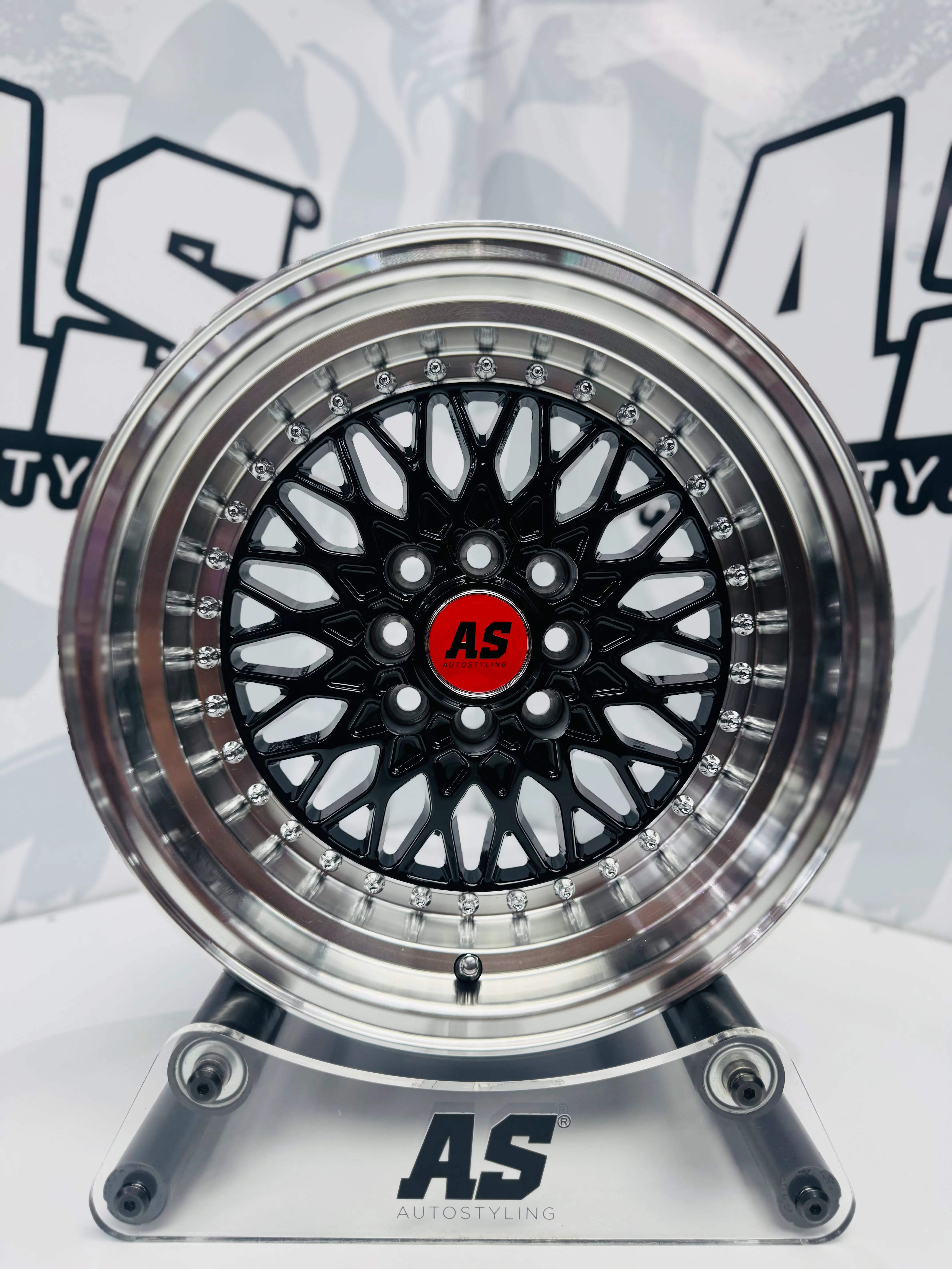 15” AS-7154 MESH BLACK 4/100 4/114 wheels