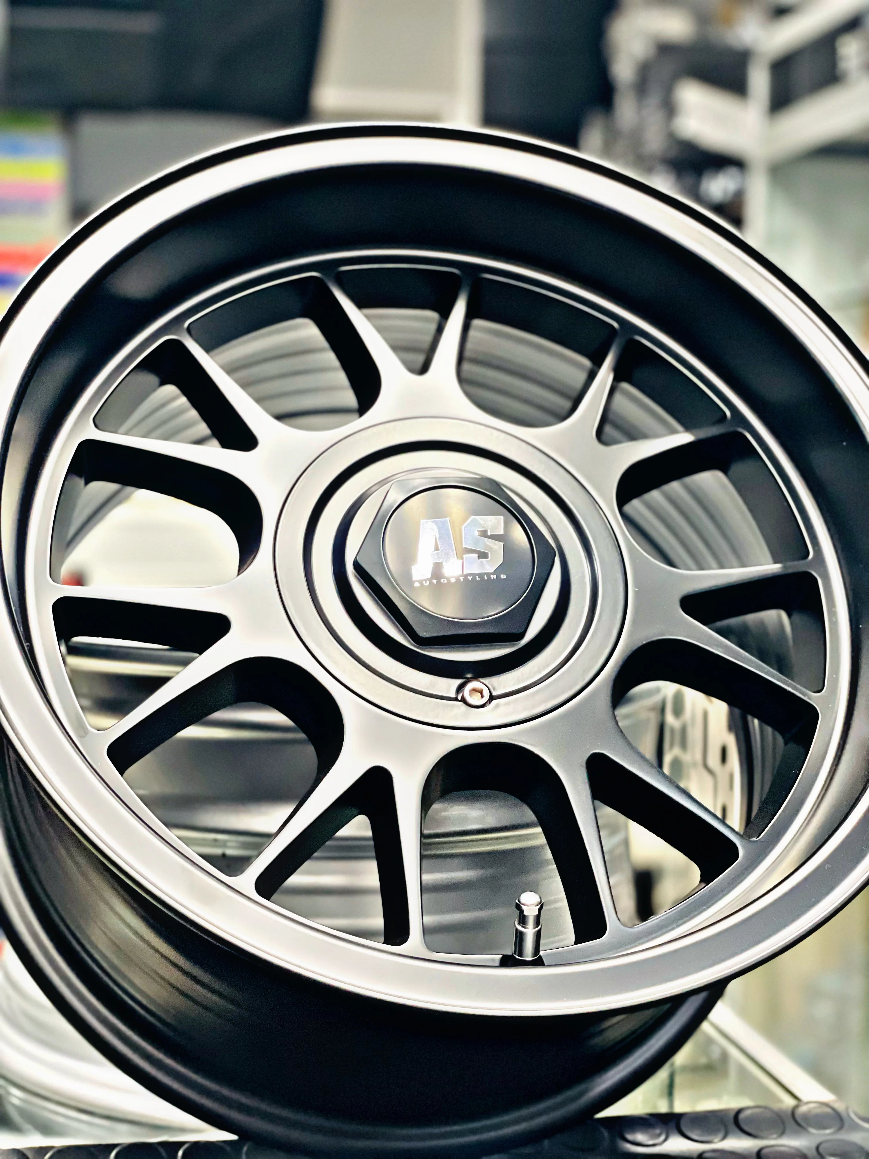 15” AS- 7563   4/100 4/108 full matt black wheels - Image 4