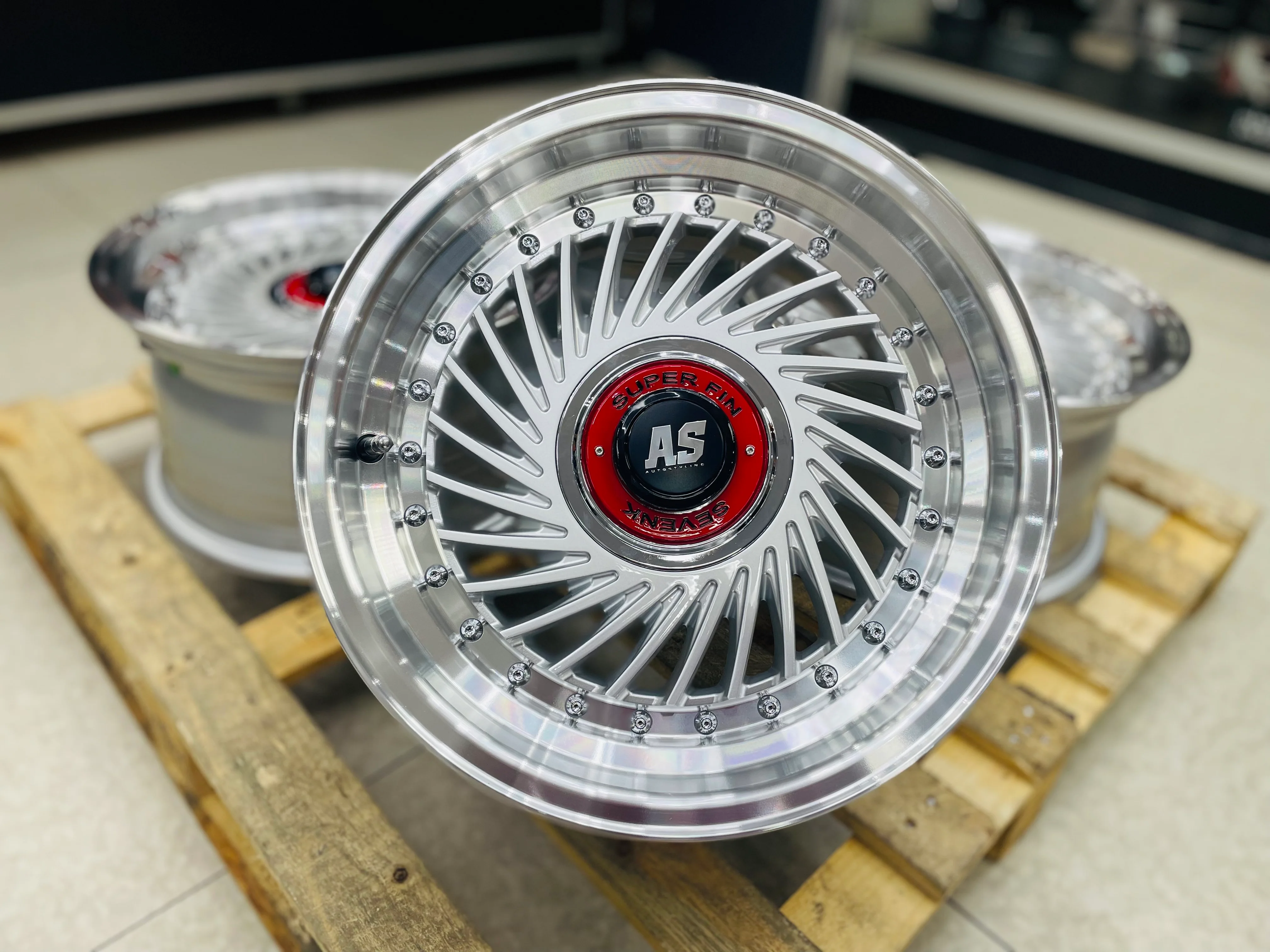 15” AS- SUPERFIN SILVER  4/100 4/108 wheels - Image 5