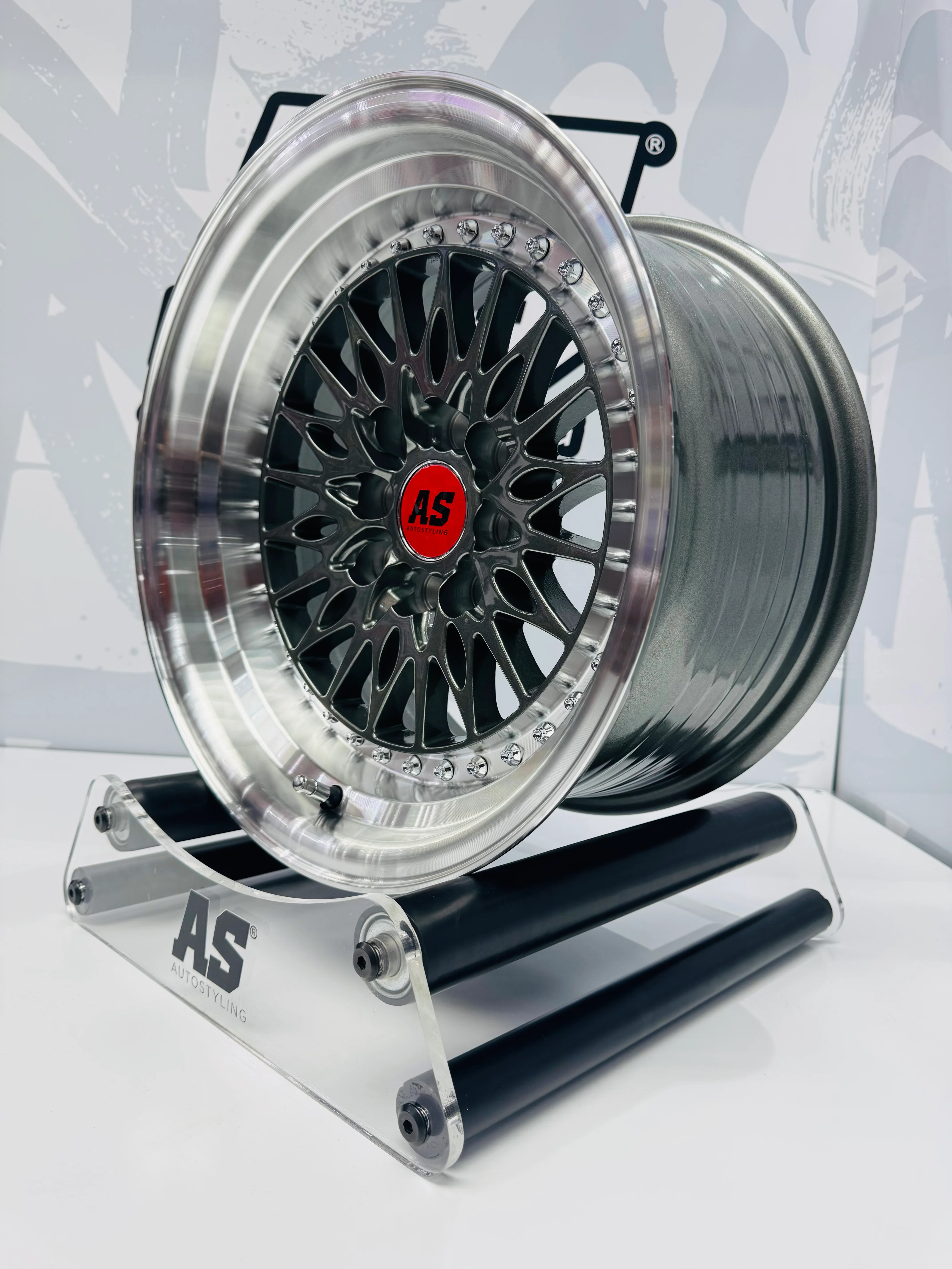 15” AS- M7579 4/100 4/114 gunmetal grey wheels - Image 3