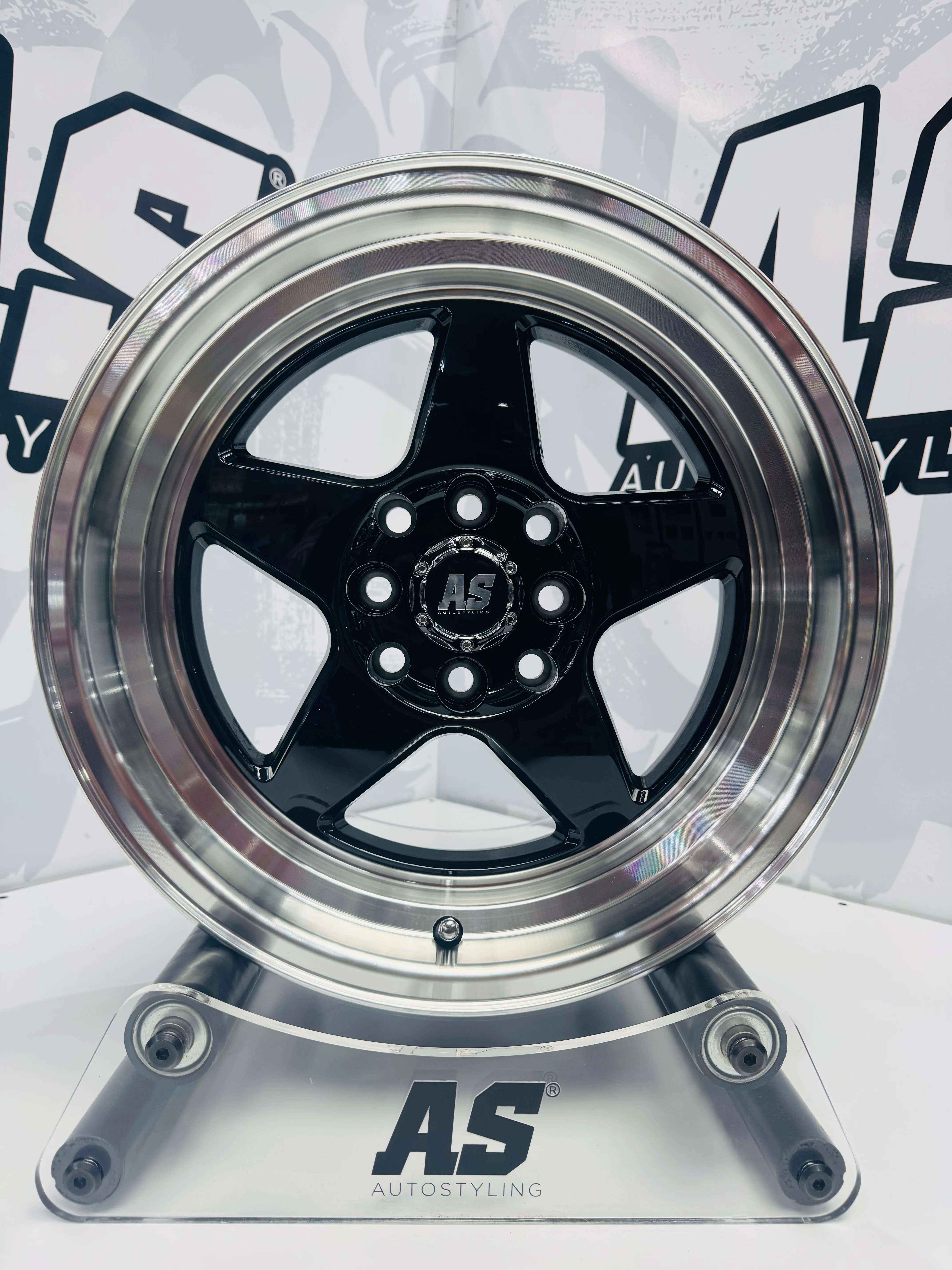 15” AS-APEX  M7699 4/100 4/114 black wheels
