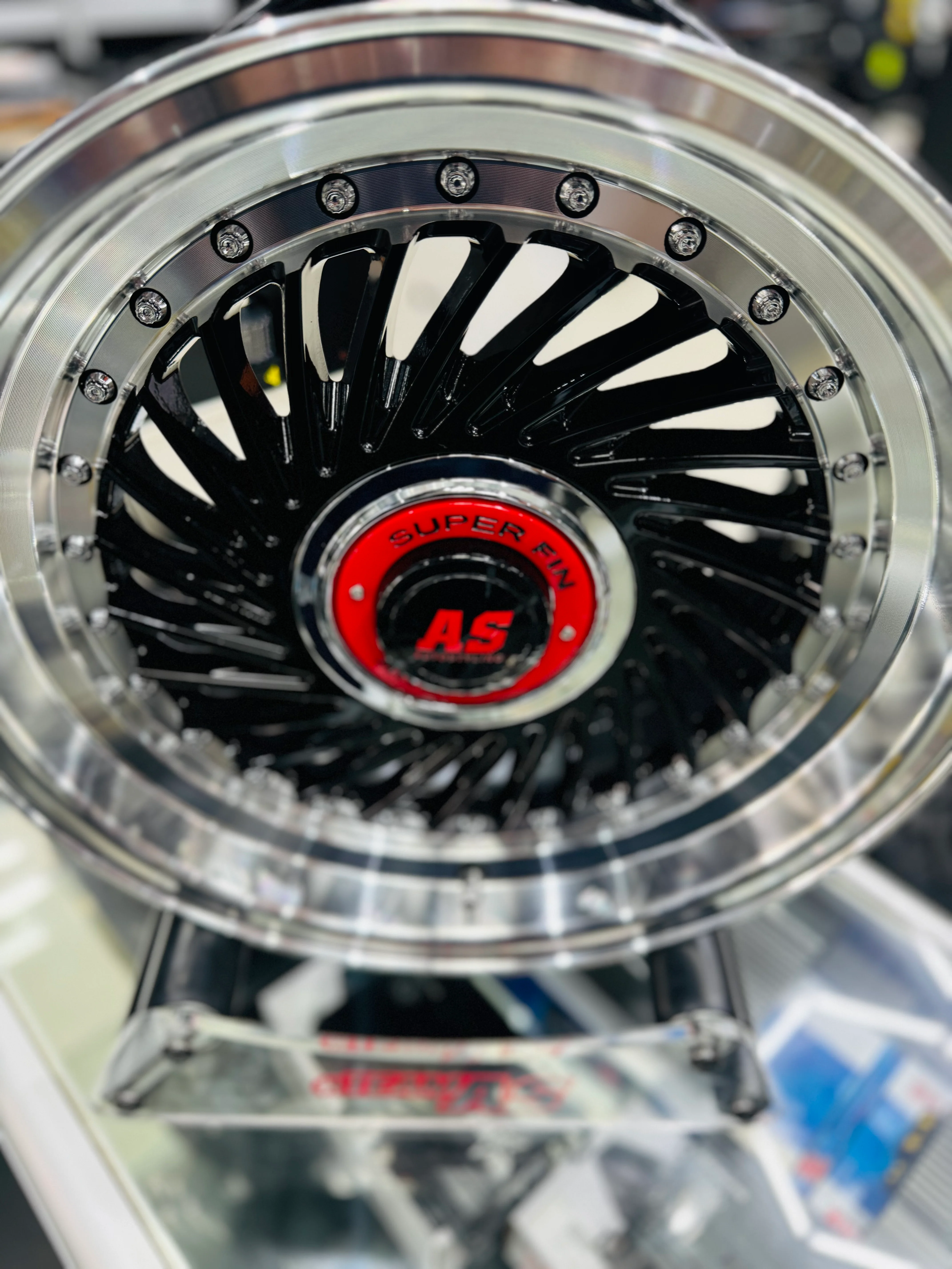 15” AS- SUPERFIN GLOSS BLACK 4/100 4/108 wheels - Image 3