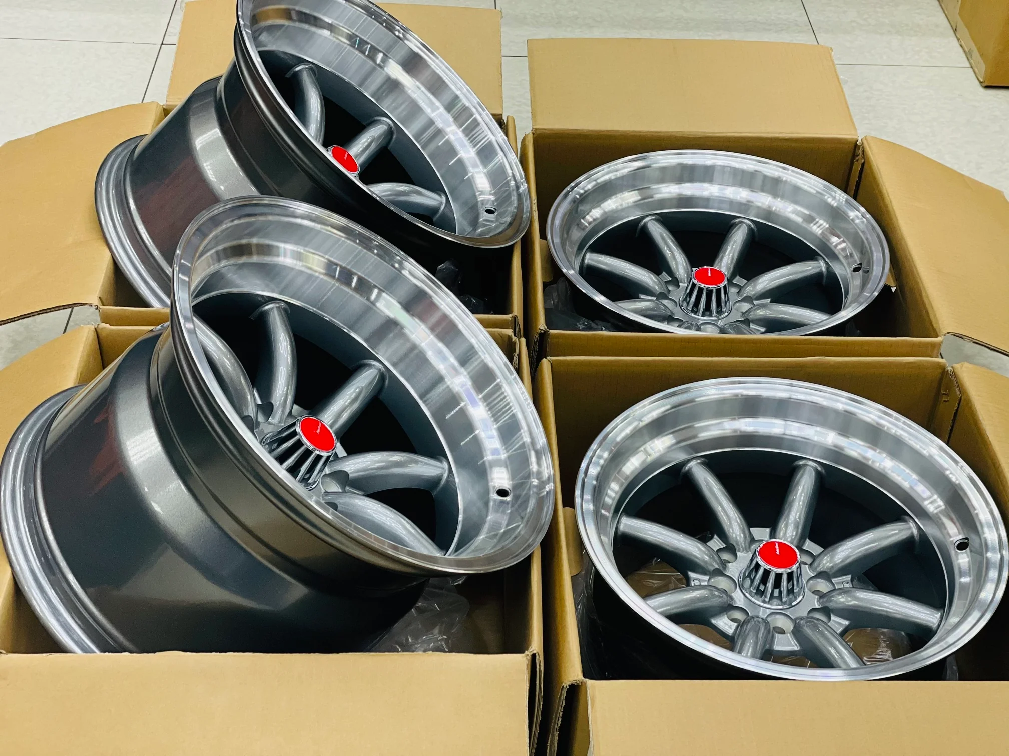 15” AS-WATA 9/10.5J 4/100 4/114 GUNMETAL RIMS - Image 12