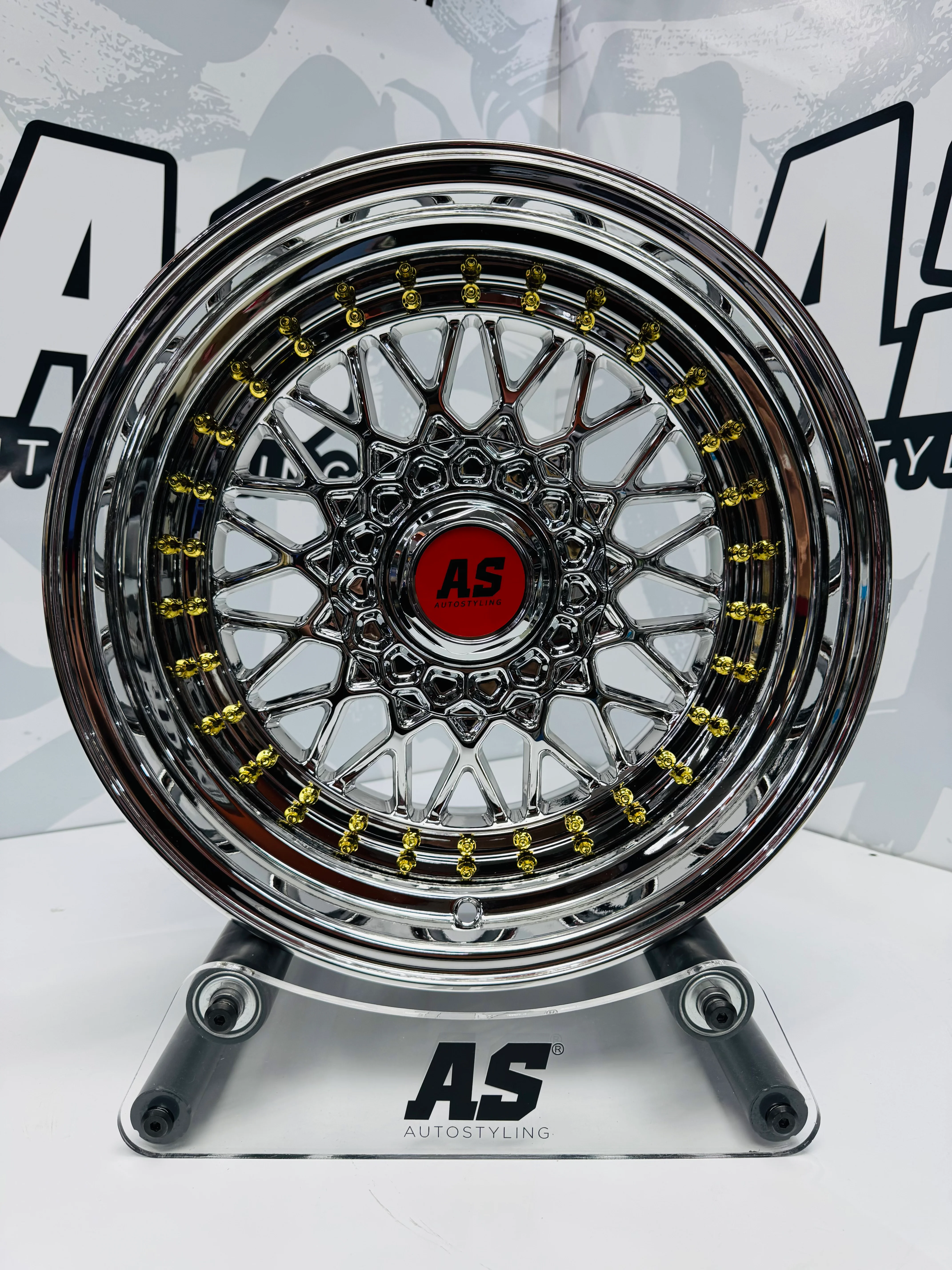 16” AS MESH BB5  CHROME 4/100PCD - Image 3
