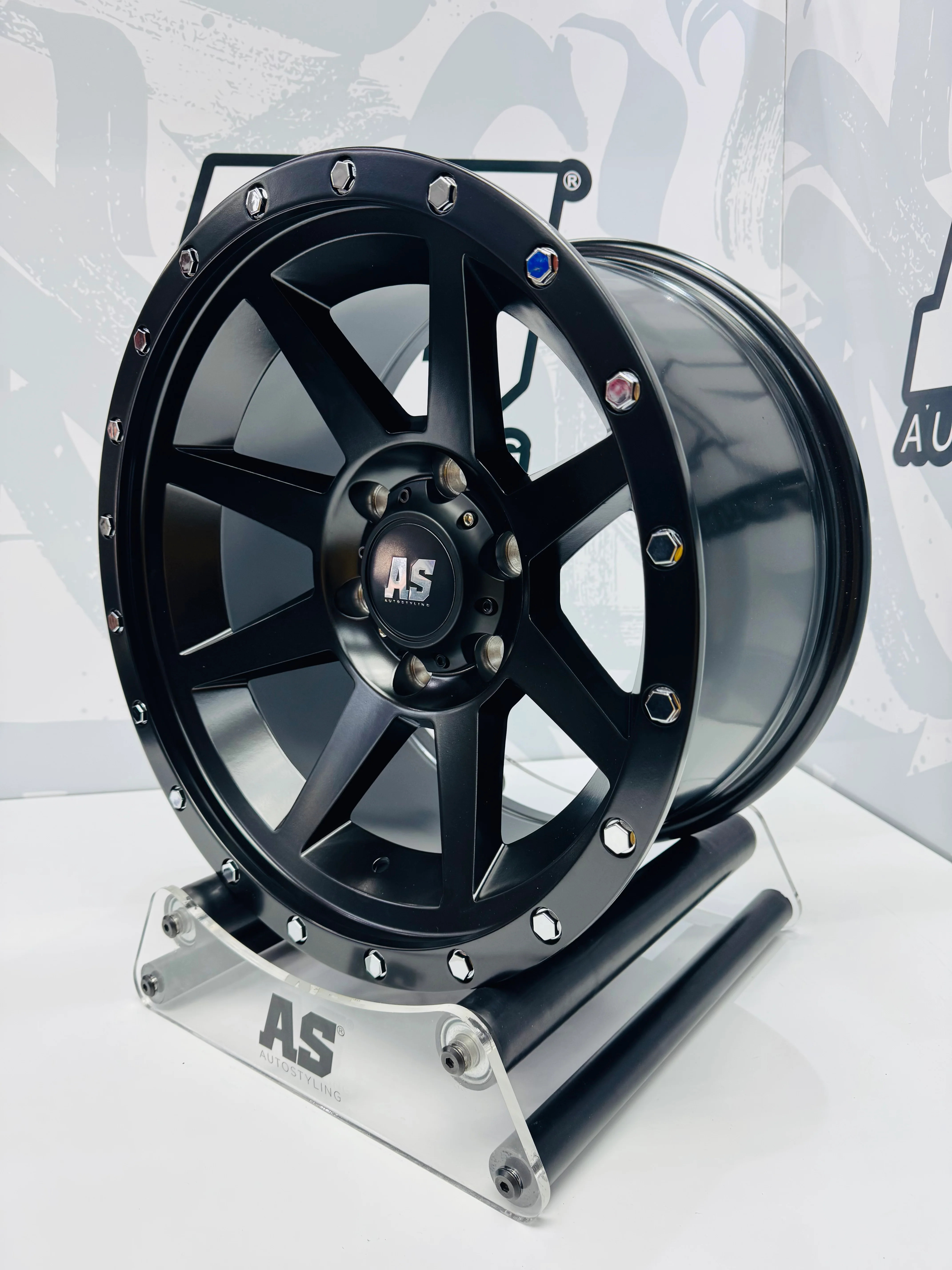 17” AS-8003 4x4 rims  6/139 PCD MATT BLACK - Image 5