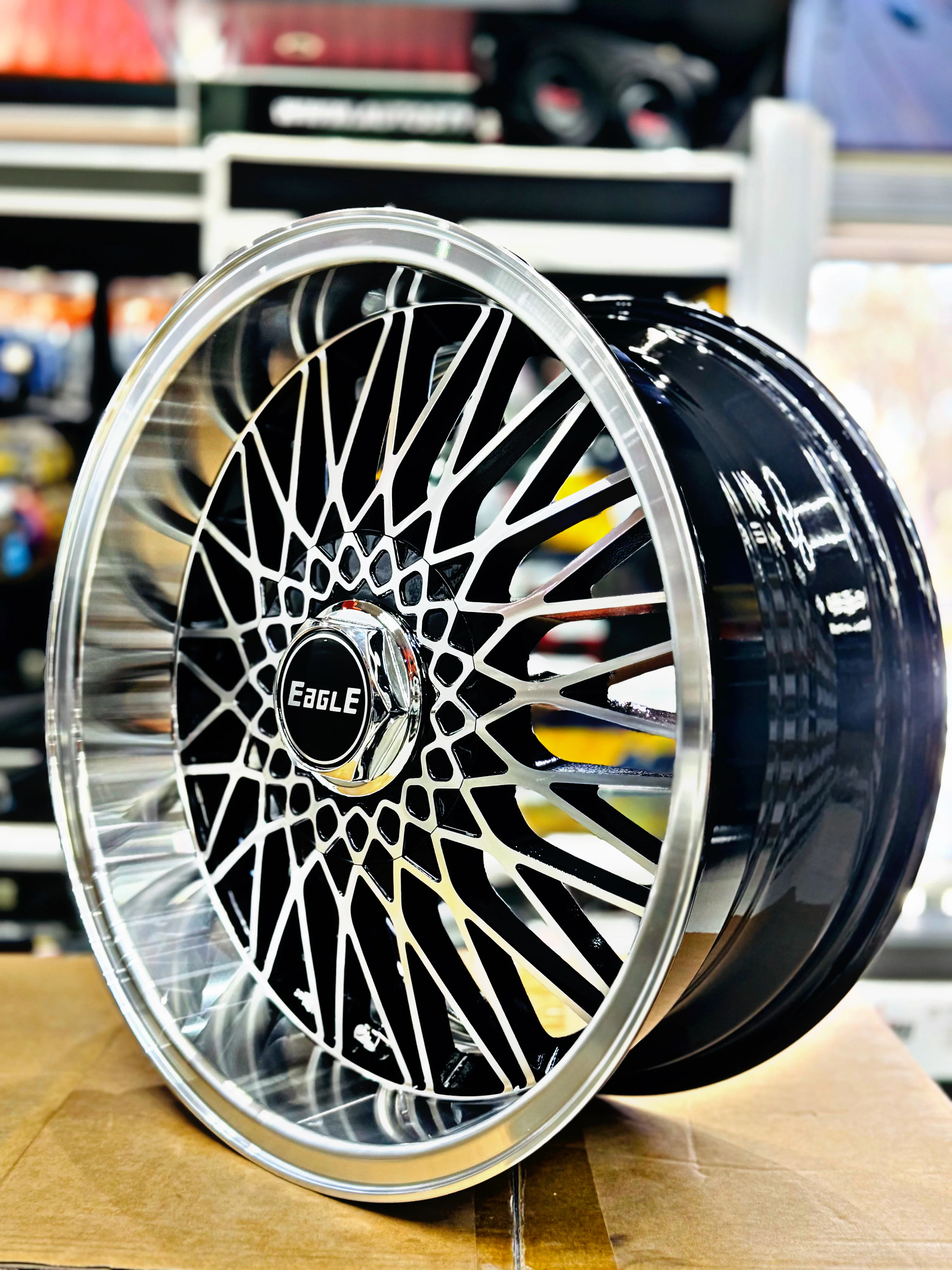 17” AS-EAGLE MACHINE BLACK DEEP DISH REAR 4/100 4/114 - Image 3