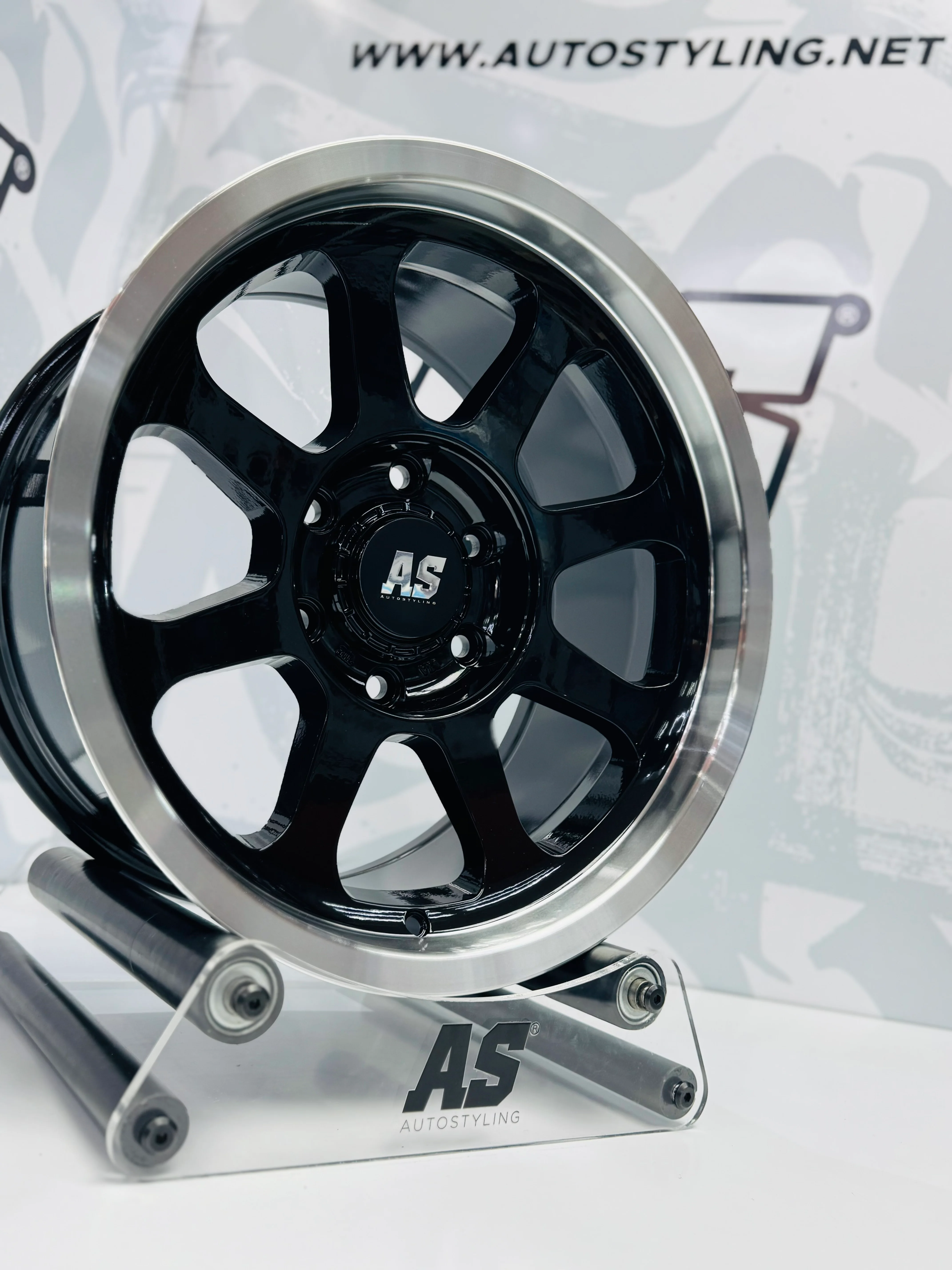 17” AS-XPF020 4x4 rims  6/139 PCD  BLACK with MACHINE LIP - Image 5