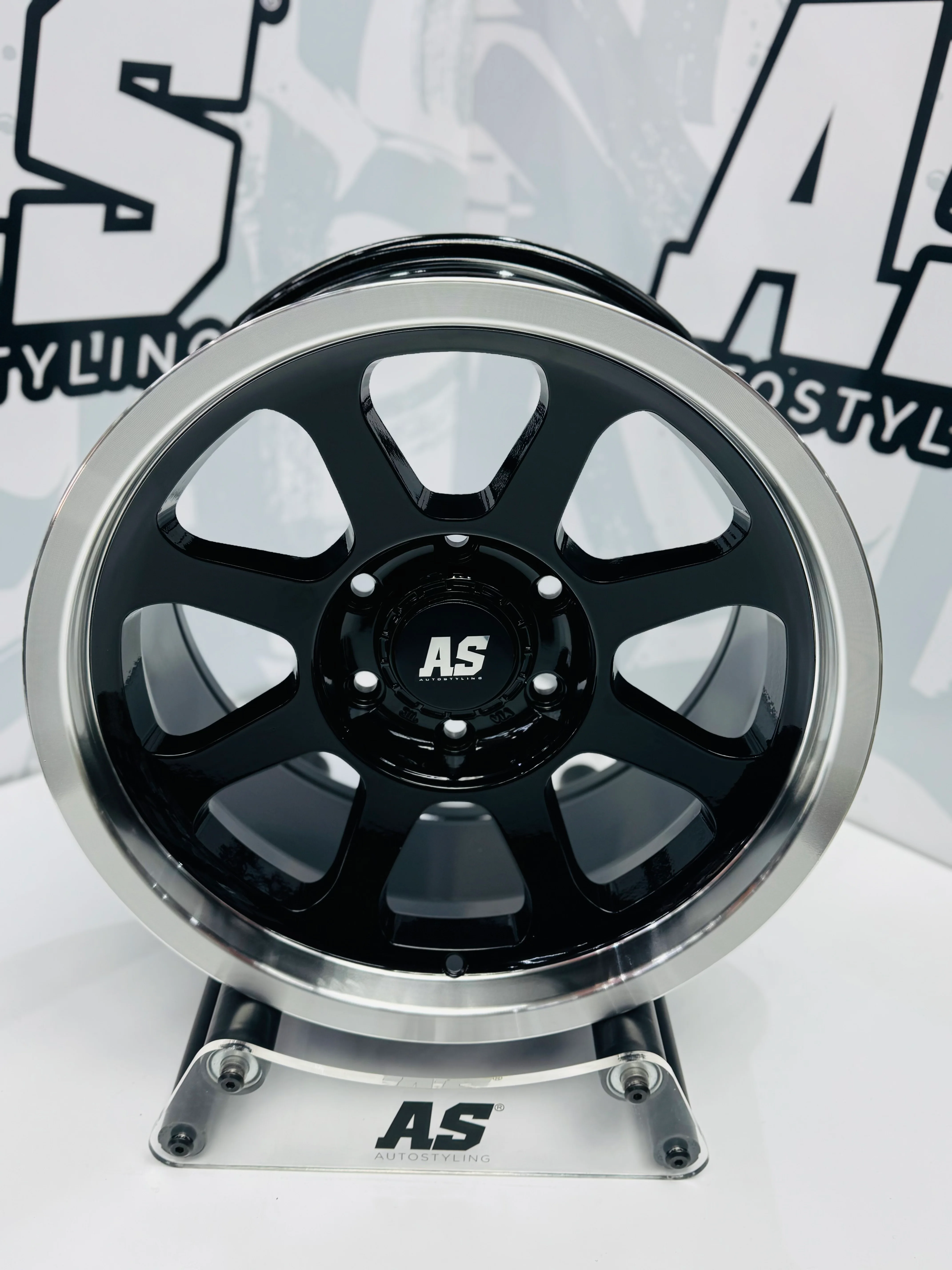 17” AS-XPF020 4x4 rims  6/139 PCD  BLACK with MACHINE LIP - Image 6