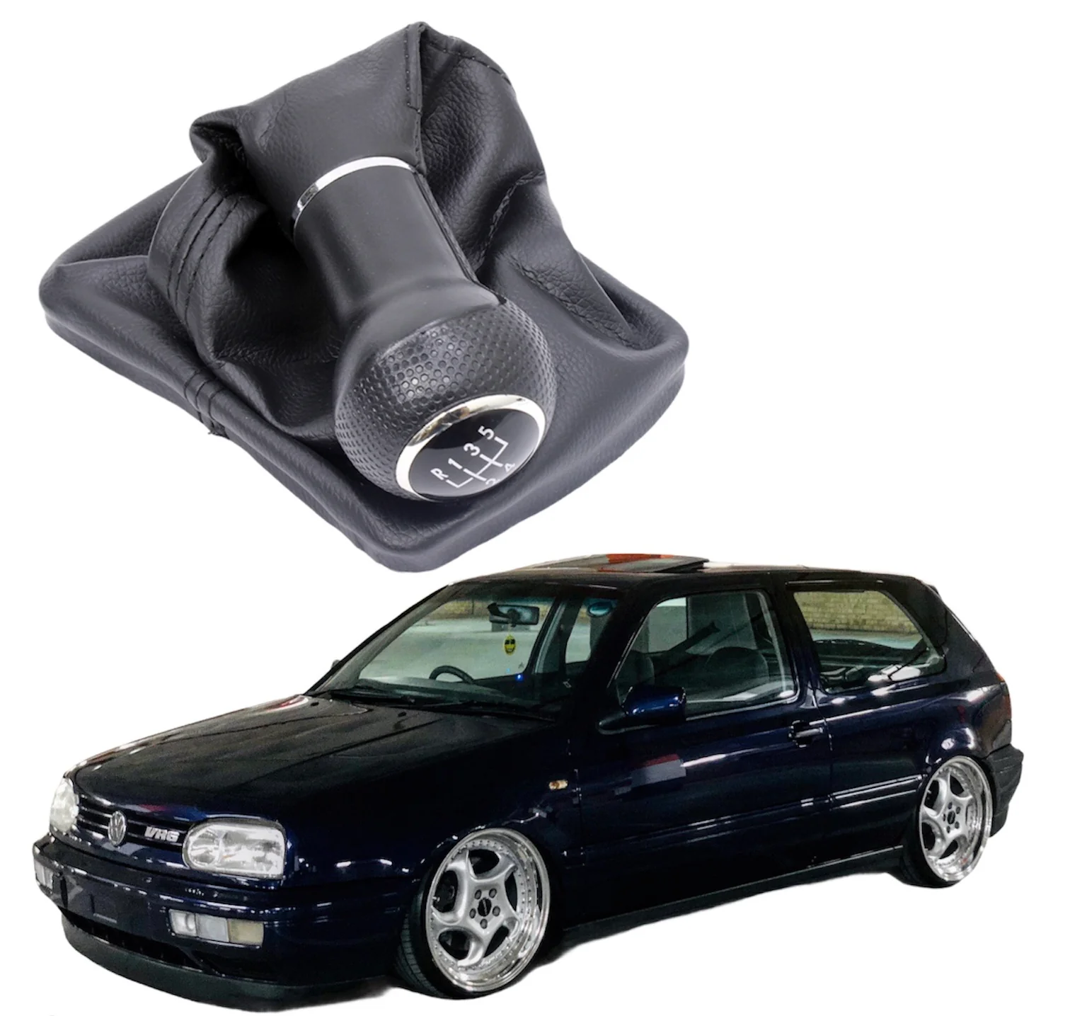 5 SPEED GEAR KNOB WITH BOOT BLACK VW GOLF MK3