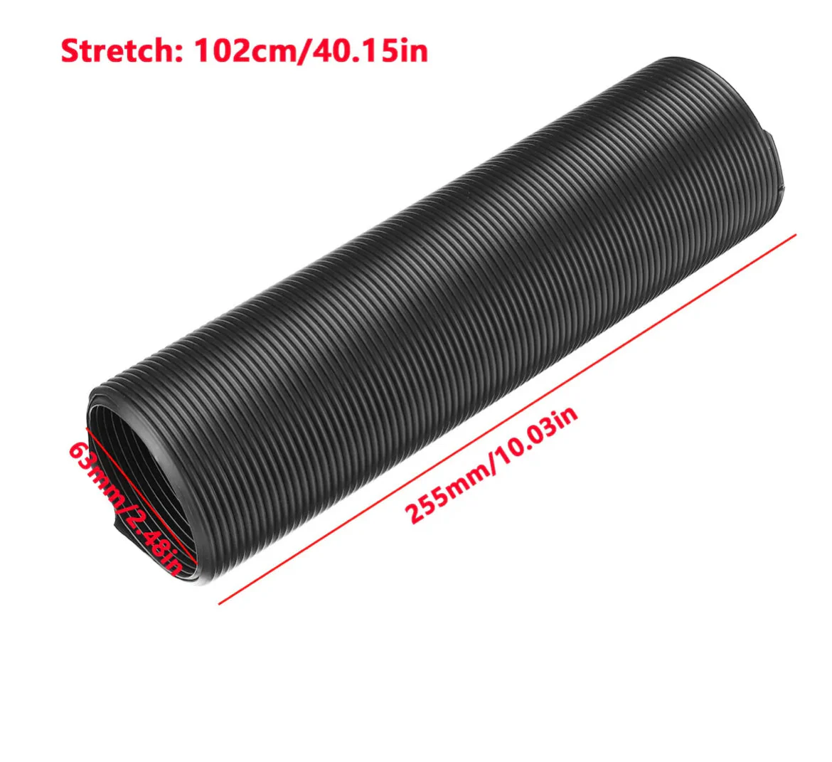 76mm 1M Car Air Intake Cold Pipe Flexible Ducting Feed Hose Induction Kit Black - Image 4