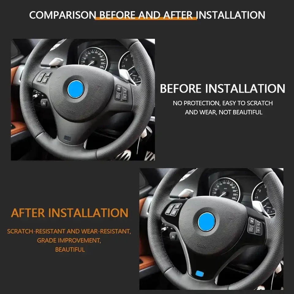 E90 STEERING WHEEL GLOSS BLACK INSERT HIGH SPEC - Image 3