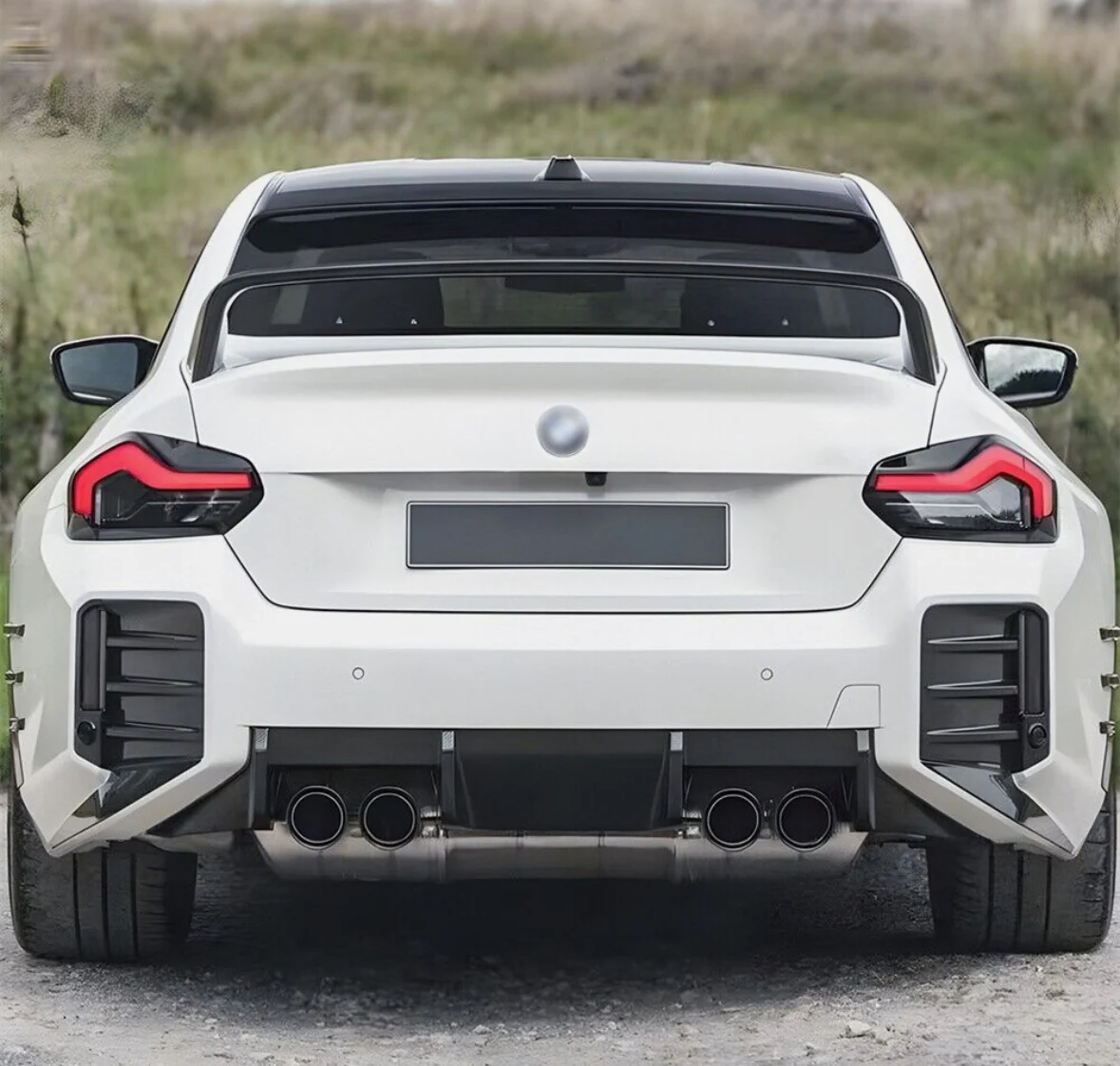 M2 Rear Bumper Air Vent Cover Gloss Black Trim for BMW G87 M2 Coupe 2022-2024 - Image 2