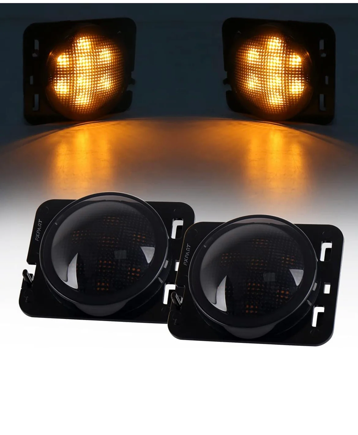 Smoke Lens LED Side Marker Front Fender Amber Turn Signal Parking Lights for Jeep Wrangler 2007-2017 - Image 4