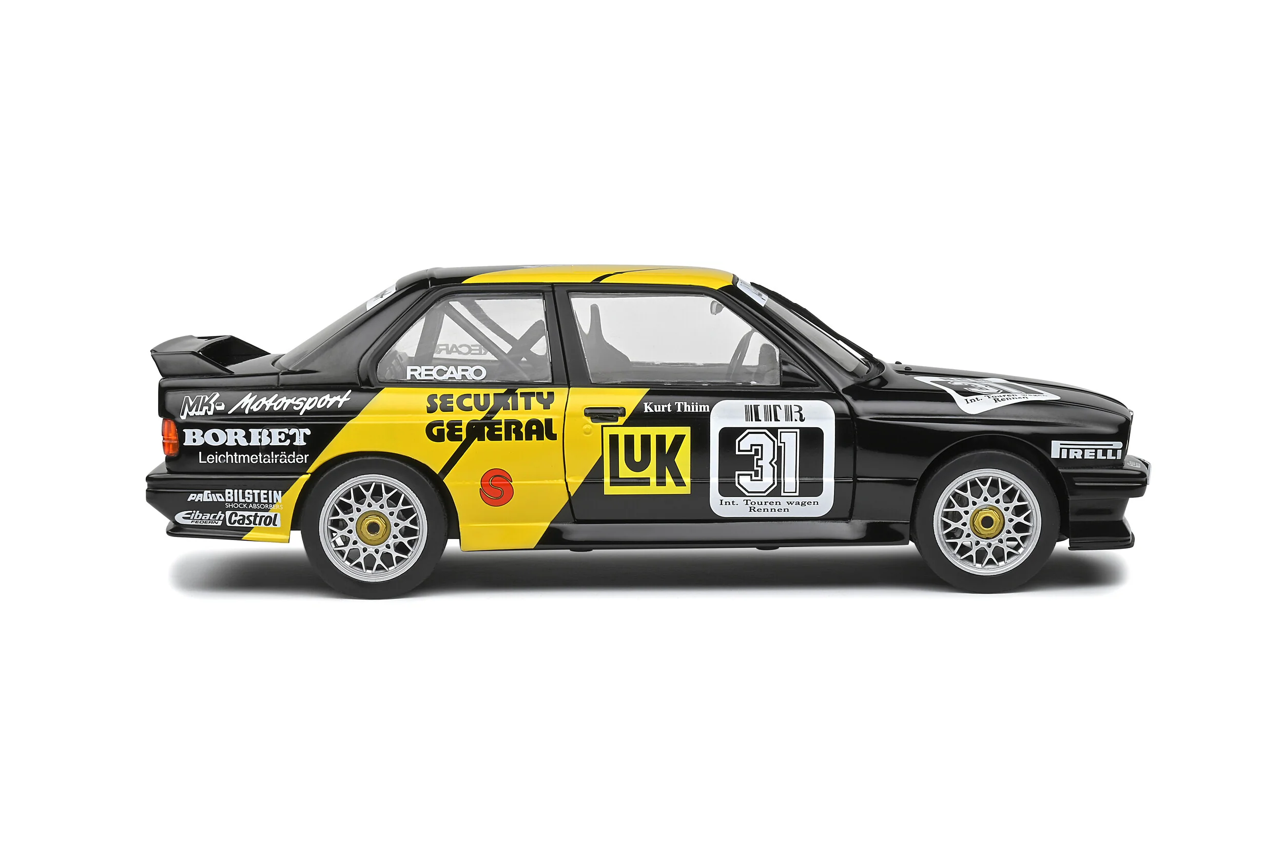 SOLIDO 1:18 SCALE MODEL CAR BMW E30 M3 DTM LUK - Image 4