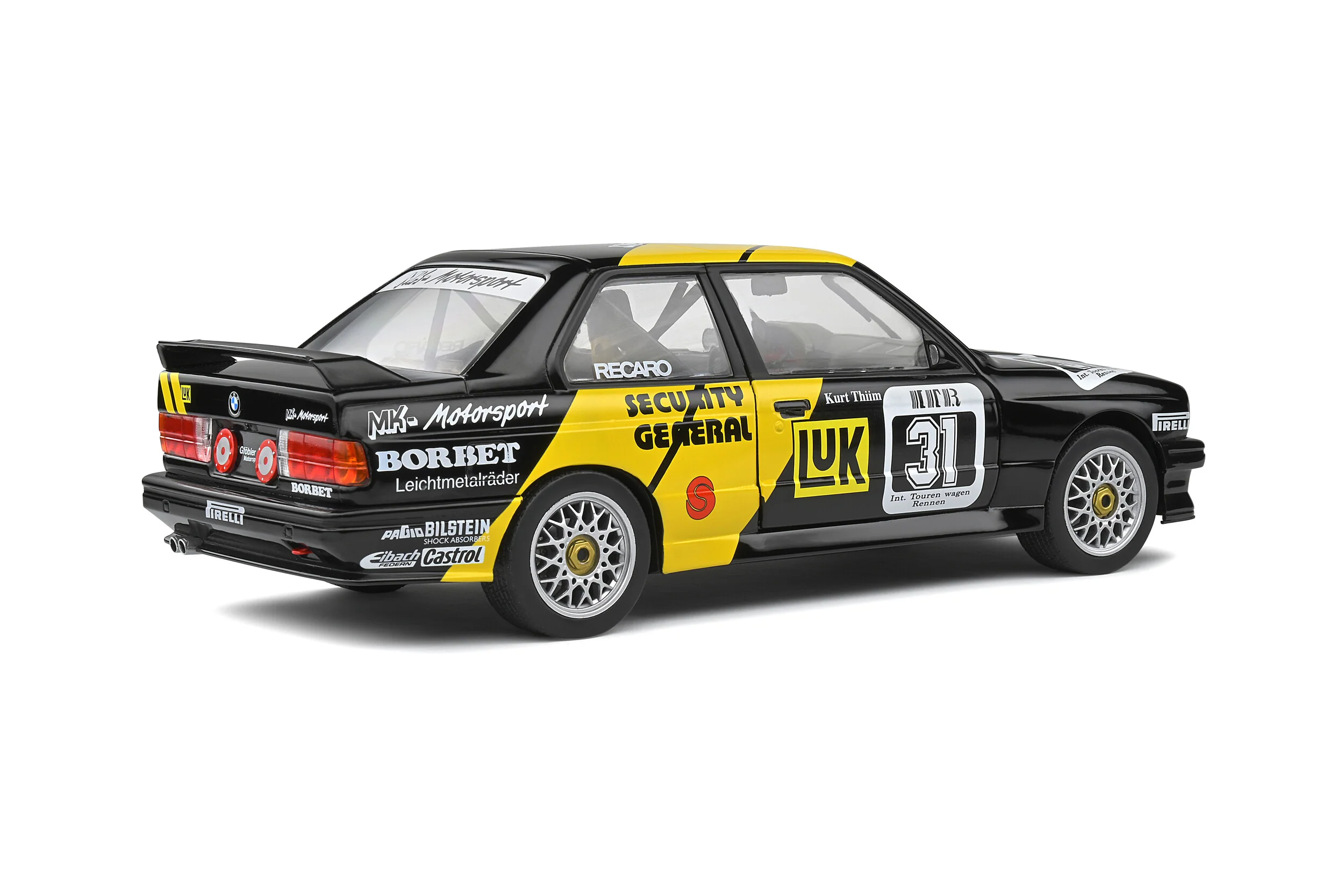 SOLIDO 1:18 SCALE MODEL CAR BMW E30 M3 DTM LUK - Image 6