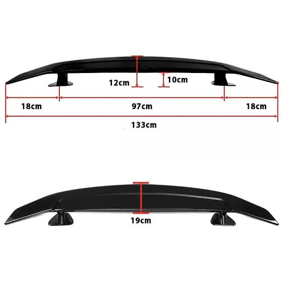 Universal Gloss Black GT Style Sedan Boot Spoiler - Image 4