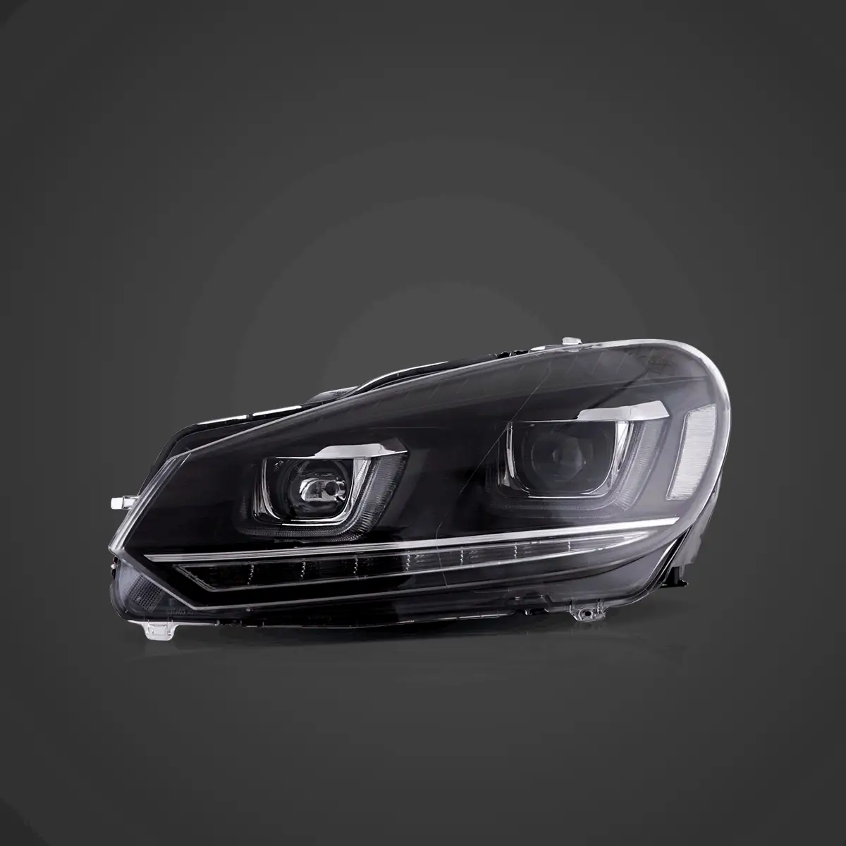 VLAND VW Golf Mk6 2009-2014 Dual Beam Projector Aftermarket Headlights With Demon Eyes Black non gti - Image 2