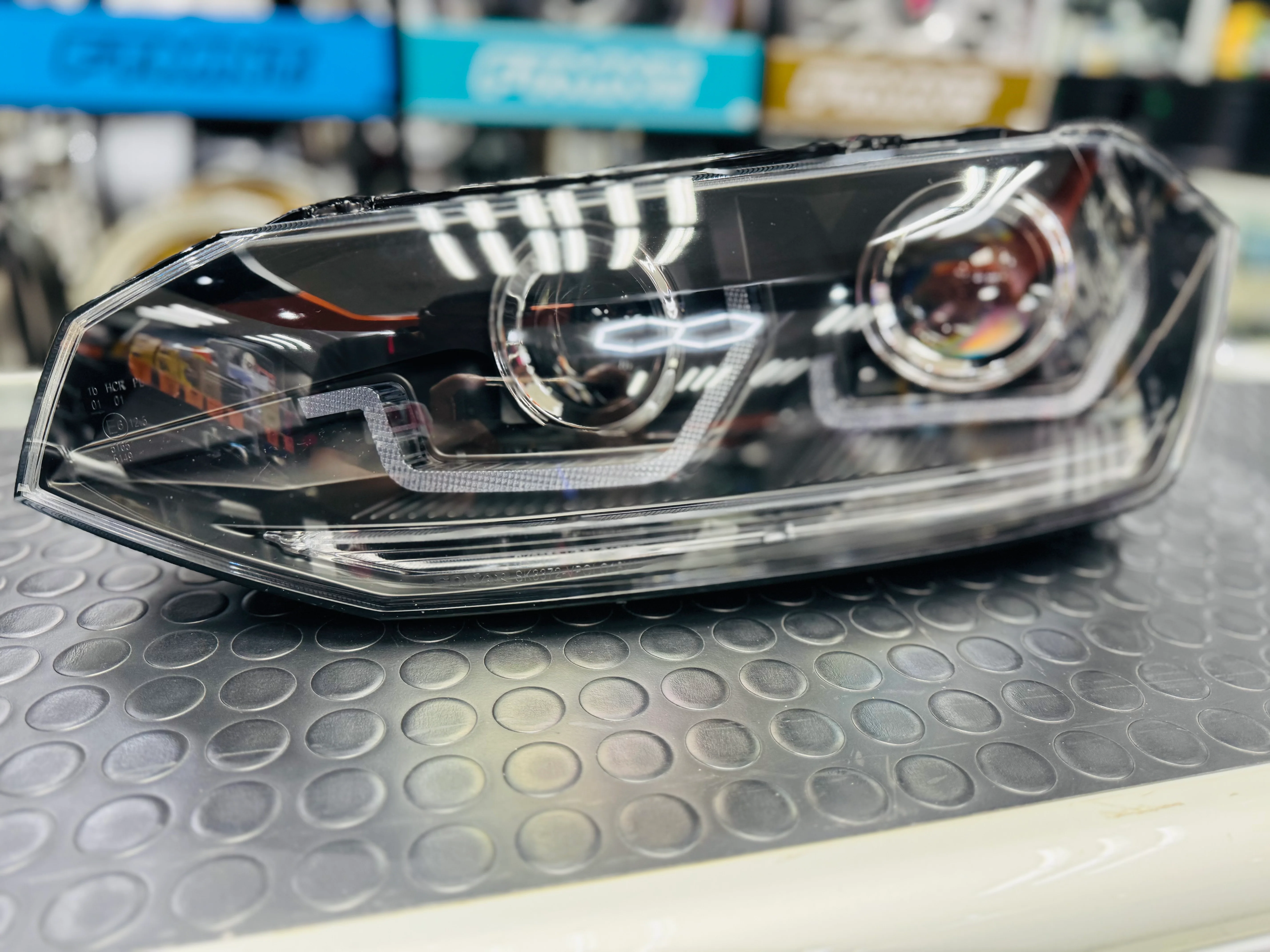 VW POLO 8 EVO ANGEL EYE HEADLIGHTS BLK - Image 3